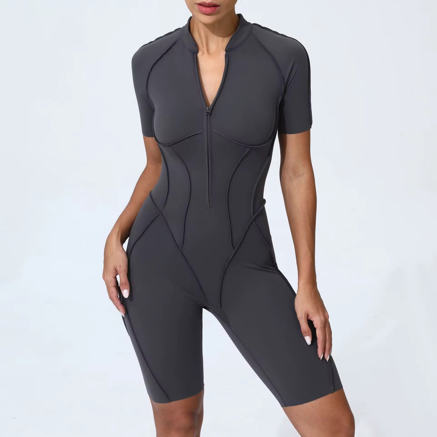 Sculpt Romper- Short Sleeve Solid