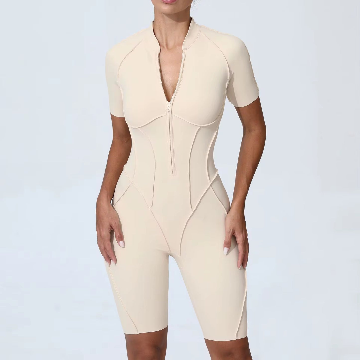Sculpt Romper- Short Sleeve Solid