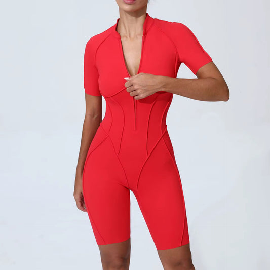 Sculpt Romper- Short Sleeve Solid